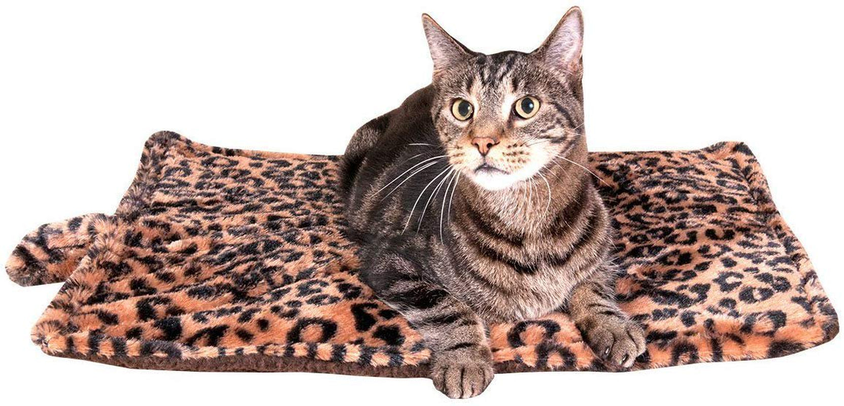 Downtown Pet Supply Thermal Cat Bed - Insulated Cat Mat with Aluminum Film & Sherpa Backing - Washer Safe Faux Fur Cover - Self-Warming Nap Animals & Pet Supplies > Pet Supplies > Cat Supplies > Cat Beds Downtown Pet Supply Regular Beige 