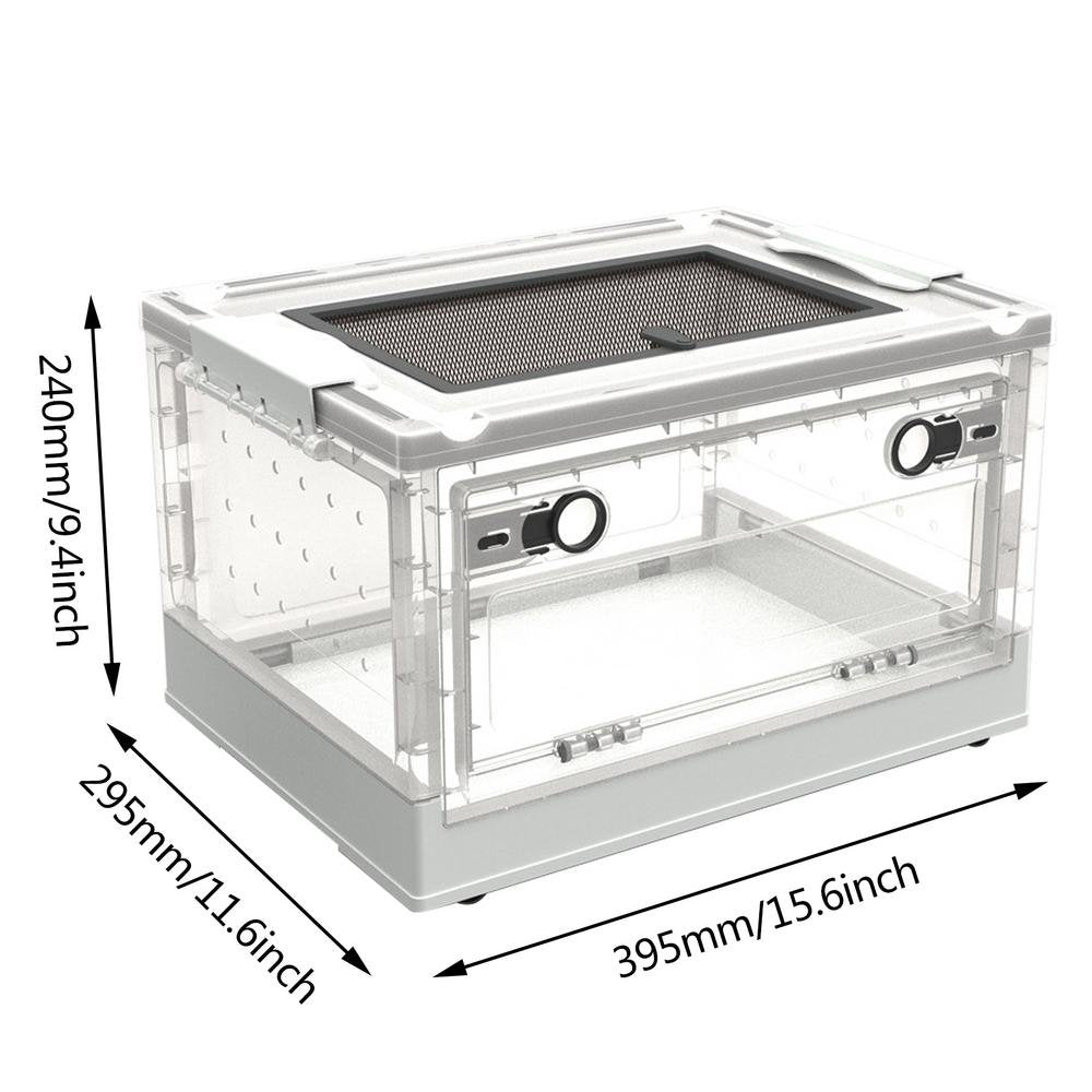 Julam Small Animal Breeding Box Easy to Clean Small Animal Habitat Pet Cage Transparent Mini Reptile Habitat Terrarium with Cover Frugal Animals & Pet Supplies > Pet Supplies > Small Animal Supplies > Small Animal Habitats & Cages Julam   