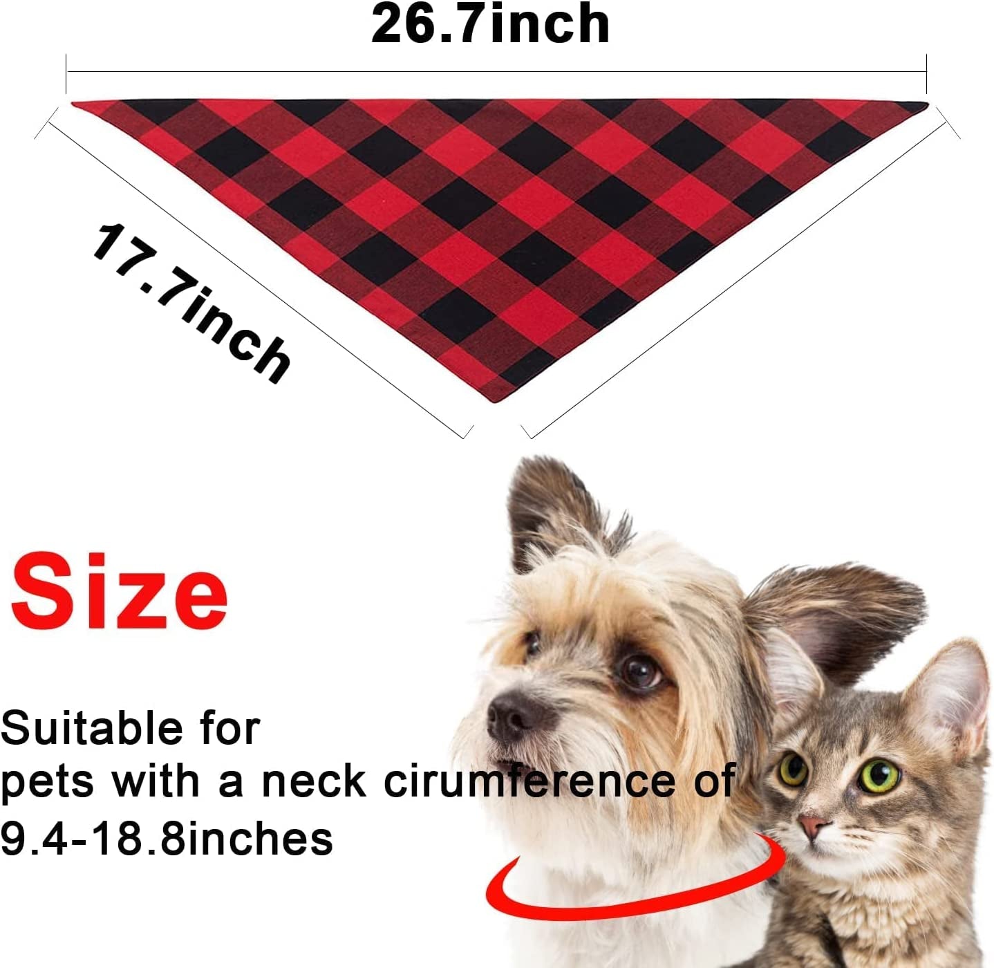 Pet Dog Bandanas - 2Pcs Classic Triangle Plaid Dog Scarf Bow Tiess, Washable Kerchief Set for Small Medium Dogs Cats Pets Animals & Pet Supplies > Pet Supplies > Dog Supplies > Dog Apparel AWASBO   