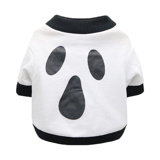 Delan Halloween Dog Shirt Puppy Pet T-Shirt Halloween Ghost Pet Costume Cute Pumpkin Dog Clothes for Small Dogs Cats Pet Apparel Halloween Party Cosplay Animals & Pet Supplies > Pet Supplies > Cat Supplies > Cat Apparel Delan L White 