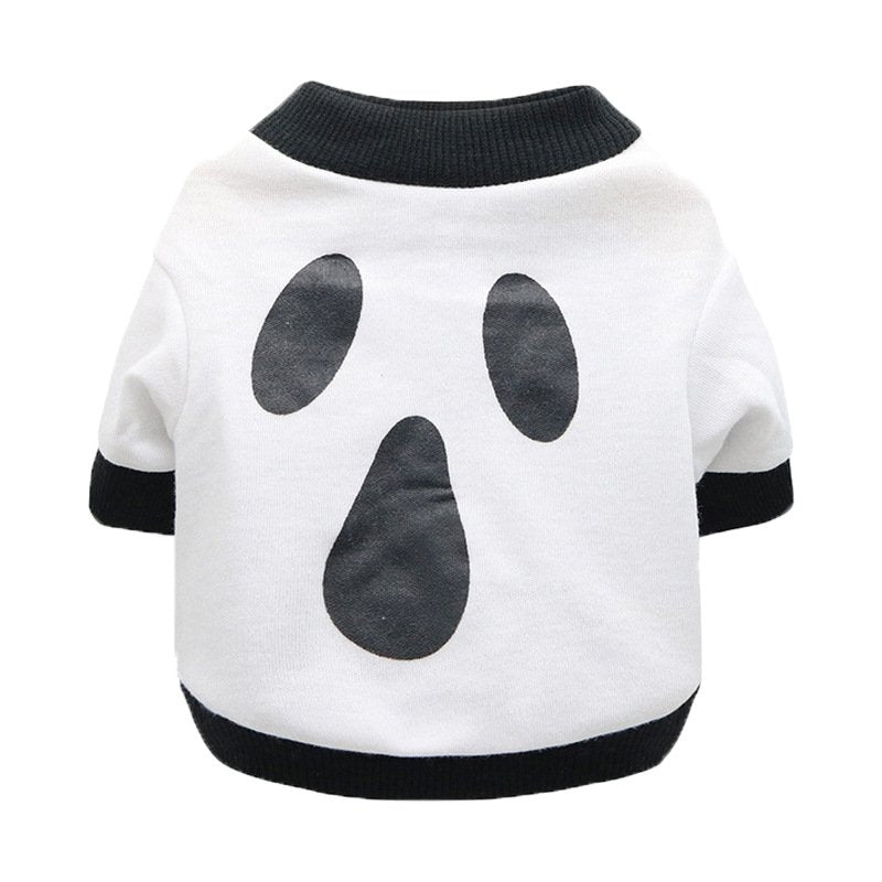 Bellaven Halloween Dog Shirt Puppy Pet T-Shirt Halloween Ghost Pet Costume Cute Pumpkin Dog Clothes for Small Dogs Cats Pet Apparel Halloween Party Cosplay Animals & Pet Supplies > Pet Supplies > Cat Supplies > Cat Apparel Bellaven S White 