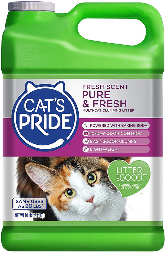Cat’S Pride Lightweight Multi-Cat Clumping Litter 10 Pounds Pure & Fresh Animals & Pet Supplies > Pet Supplies > Cat Supplies > Cat Litter Cat’s Pride   