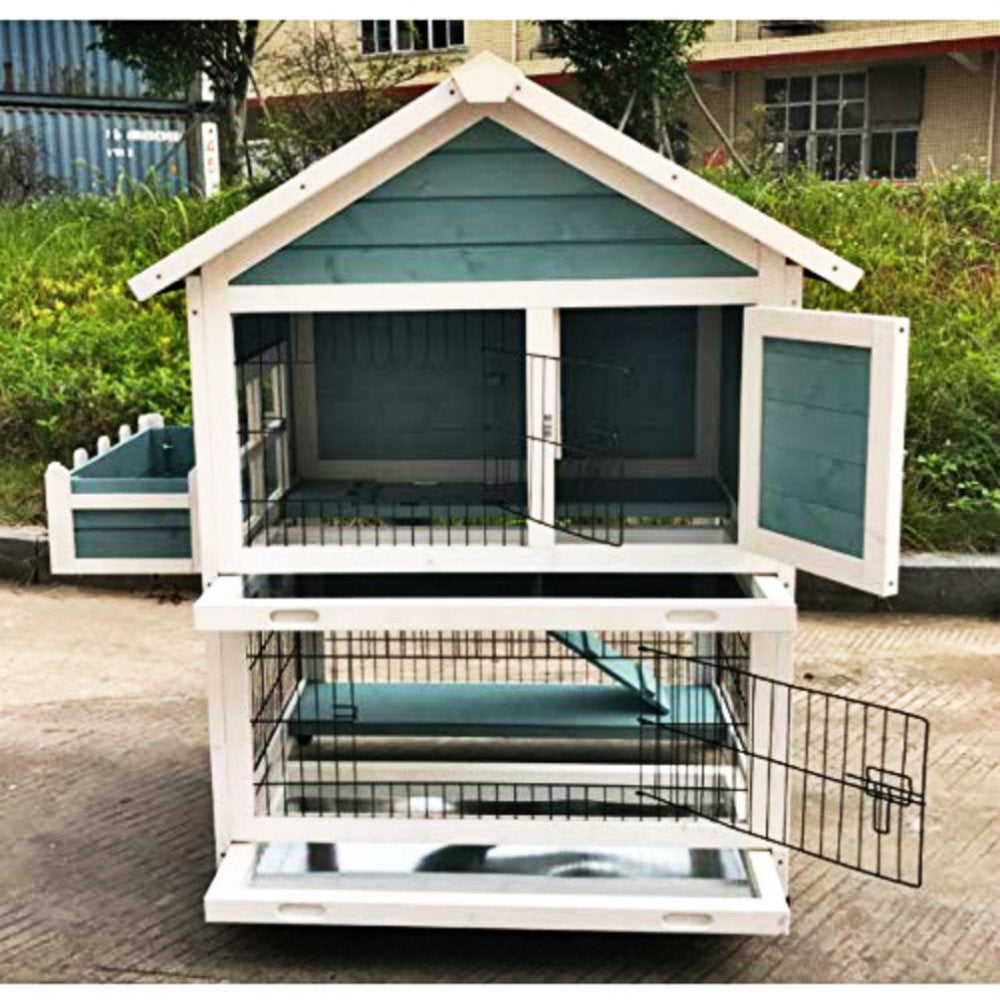 Garden Window Wooden Rabbit Hutch Bunny Cage Guinea Pig House Ferret Chinchilla Small Animal Habitat Animals & Pet Supplies > Pet Supplies > Small Animal Supplies > Small Animal Habitats & Cages Seny   