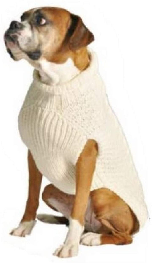 Chilly Dog Tural Cable Dog Sweater, Medium Animals & Pet Supplies > Pet Supplies > Dog Supplies > Dog Apparel Chilly Dog   