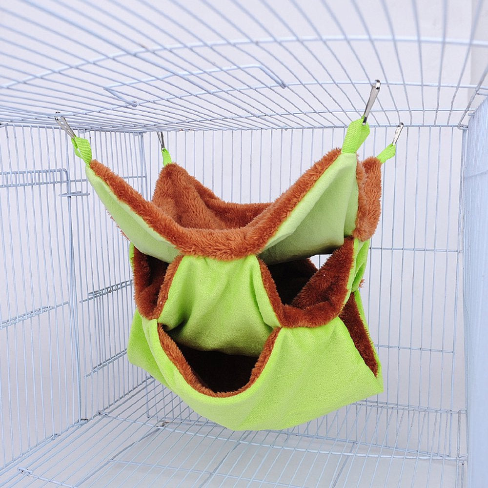 Walbest Small Pet Cage Hammock Small Animal Hanging Hammock 3 Tier Pet Hanging Bed Small Animal Cage Accessories Bedding for Hamster Parrot Sugar Glider Ferrets Rat Chinchilla Playing and Sleeping Animals & Pet Supplies > Pet Supplies > Small Animal Supplies > Small Animal Bedding Walbest   