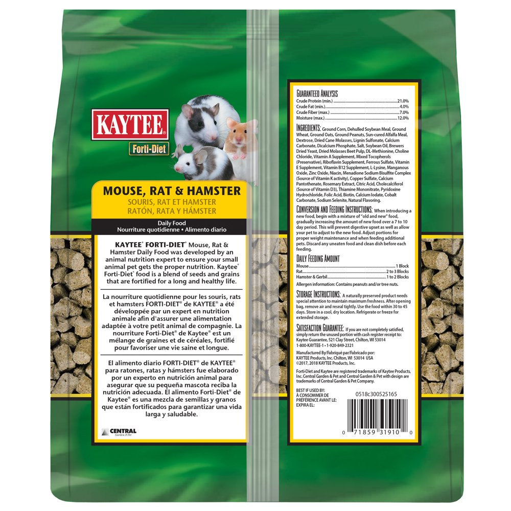 Kaytee FD Mouse, Rat, Hamster Food- 2LB Animals & Pet Supplies > Pet Supplies > Small Animal Supplies > Small Animal Food Central Garden and Pet   