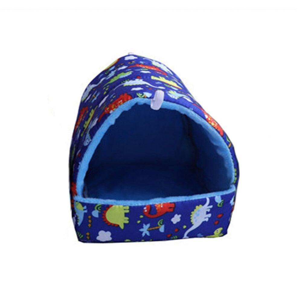 Hamster House Guinea Pig Nest Small Animal Sleeping Bed Winter Warm Soft Cotton Mat for Rodent Rat Small Pet Accessories Animals & Pet Supplies > Pet Supplies > Small Animal Supplies > Small Animal Bedding Merotable 18x18cm Blue 