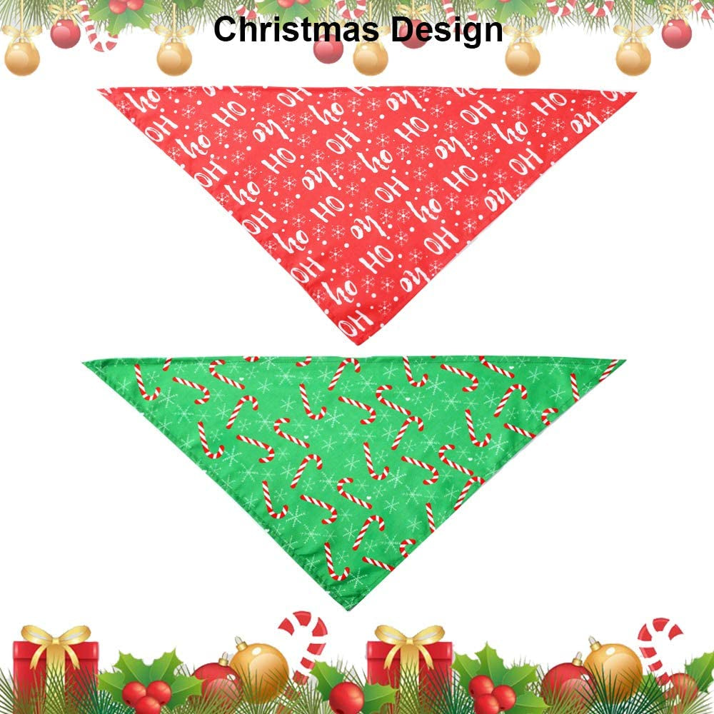 ADOGGYGO 4 Pack Dog Bandana Christmas Pet Scarf Triangle Bibs Kerchief Set Pet Costume Accessories Decoration for Small Medium Large Dogs Cats Pets Animals & Pet Supplies > Pet Supplies > Dog Supplies > Dog Apparel ADOGGYGO   