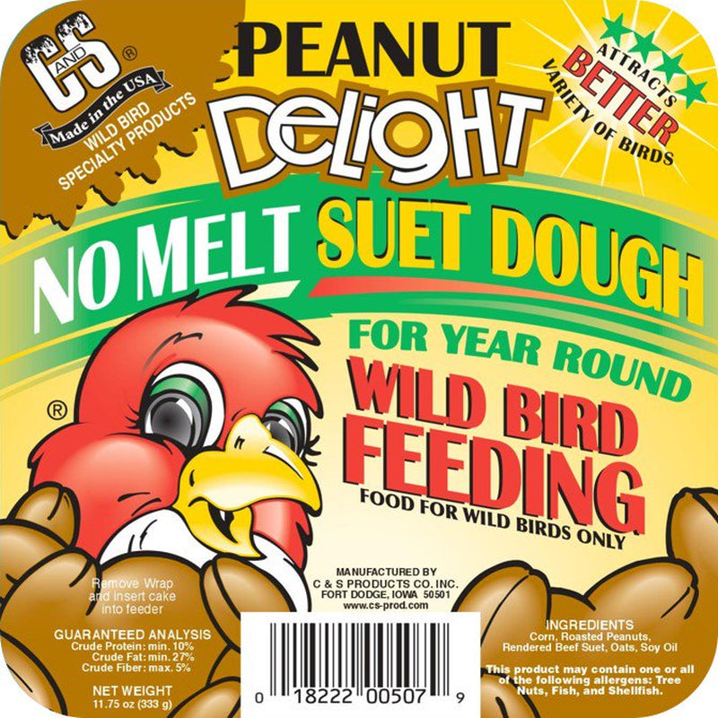 C&S Peanut Delight Suet Dough, 11.75 Oz. Wild Bird Food, 12 Pack Animals & Pet Supplies > Pet Supplies > Bird Supplies > Bird Food C&S Products Company   