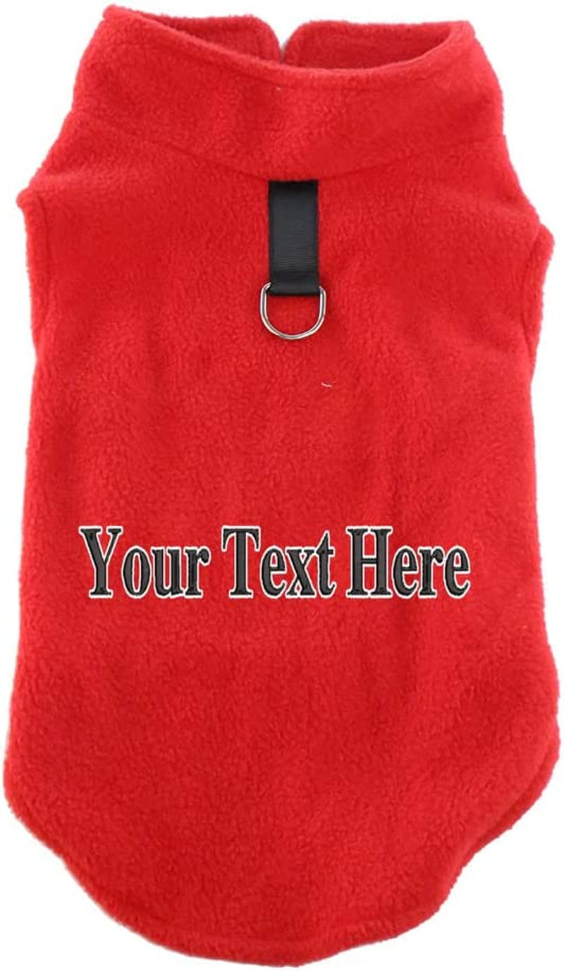 Personalized Embroider Dog Fleece Vest Sweater Winter Custom Text Fleece Jacket for Small and Medium Dogs with D-Ring Leash Cold Weather Coat Hoodie for XS S M Dogs Boy or Girls Animals & Pet Supplies > Pet Supplies > Dog Supplies > Dog Apparel women want me fish fear me Red Small 