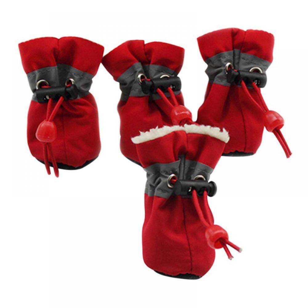 Clearance!!Waterproof Dog Shoes Breathable Paws Protector Anti-Skid Dog Boots with Reflective Strap Pet Winter Warm Snow Boots for Small, Medium and Large Dogs Animals & Pet Supplies > Pet Supplies > Dog Supplies > Dog Kennels & Runs Shunrunxiang 5.5*4.5cm Red 