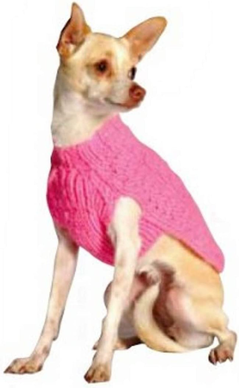 Chilly Dog Pink Cable Dog Sweater, Xx-Small Animals & Pet Supplies > Pet Supplies > Dog Supplies > Dog Apparel Chilly Dog l  