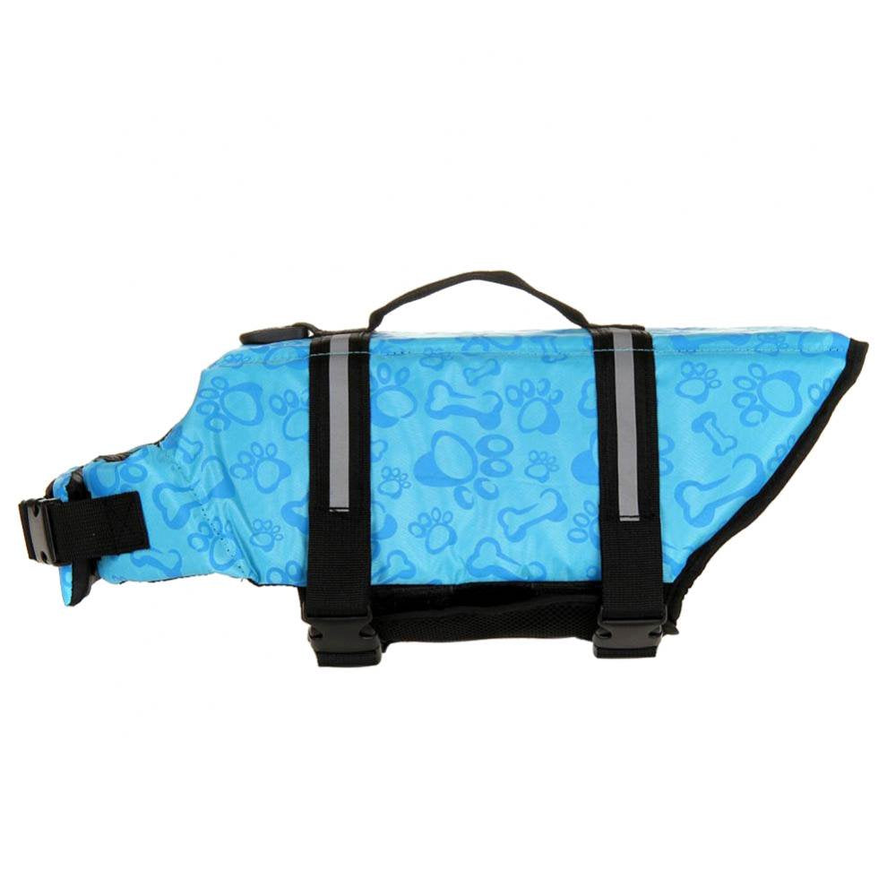 Dog Life Jacket Adjustable Dog Lifevest Swimsuit Safety Vest Apparel Lifesaver Preserver Coat for Small Medium Large Puppy with Handle Reflective for Swimming and Boating Animals & Pet Supplies > Pet Supplies > Dog Supplies > Dog Apparel Pretty Comy XS Blue 
