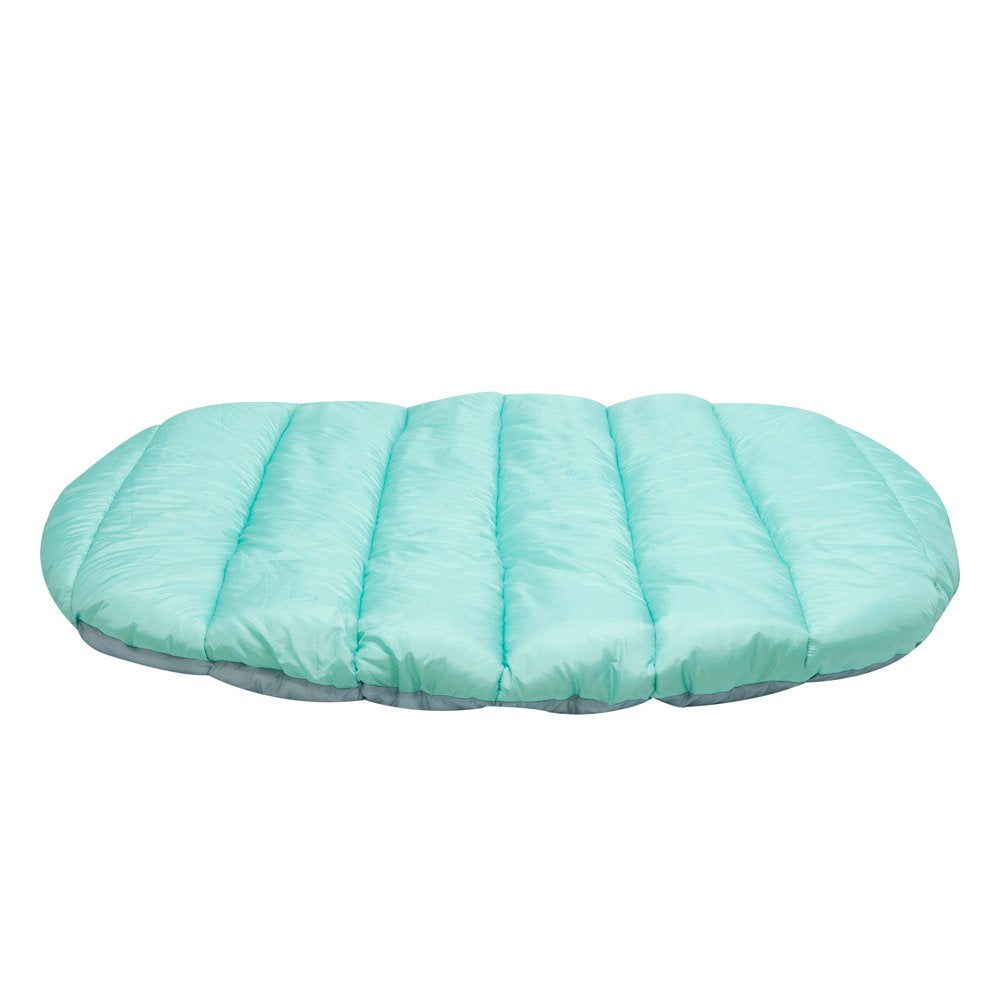 Furhaven Pet Dog Bed, Trail Pup Packable Stuff Sack Travel Pillow Bed with Bag for Dogs & Cats, Aqua & Granite Gray, Large Animals & Pet Supplies > Pet Supplies > Cat Supplies > Cat Beds FurHaven Pet   