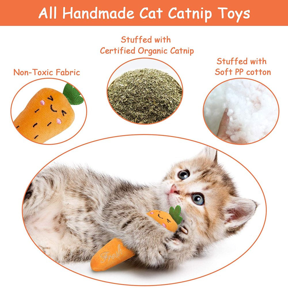 LONGRV 5PCS Cat Toy，Catnip Toy Carrot Eggplant Pepper Catnip Toy Cat Chew Toy Pet Biting Toy to Cat'S Nice Gift Animals & Pet Supplies > Pet Supplies > Cat Supplies > Cat Toys LONGRV INC   