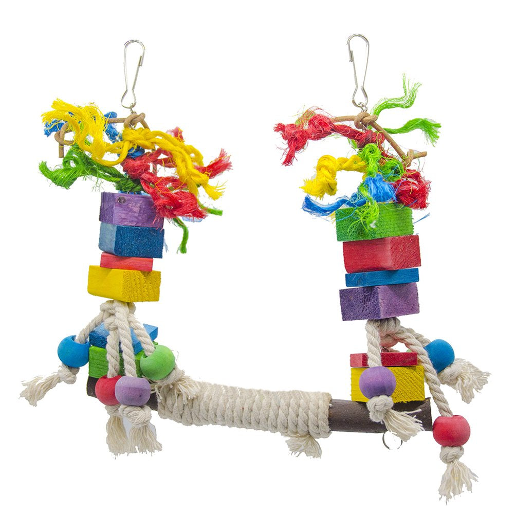 Standing Stand Bird Toy Bird Chewing Swing Toy Stand Hanging Bird Perch Toys for Cockatiel Parrot Animals & Pet Supplies > Pet Supplies > Bird Supplies > Bird Toys Atralife   