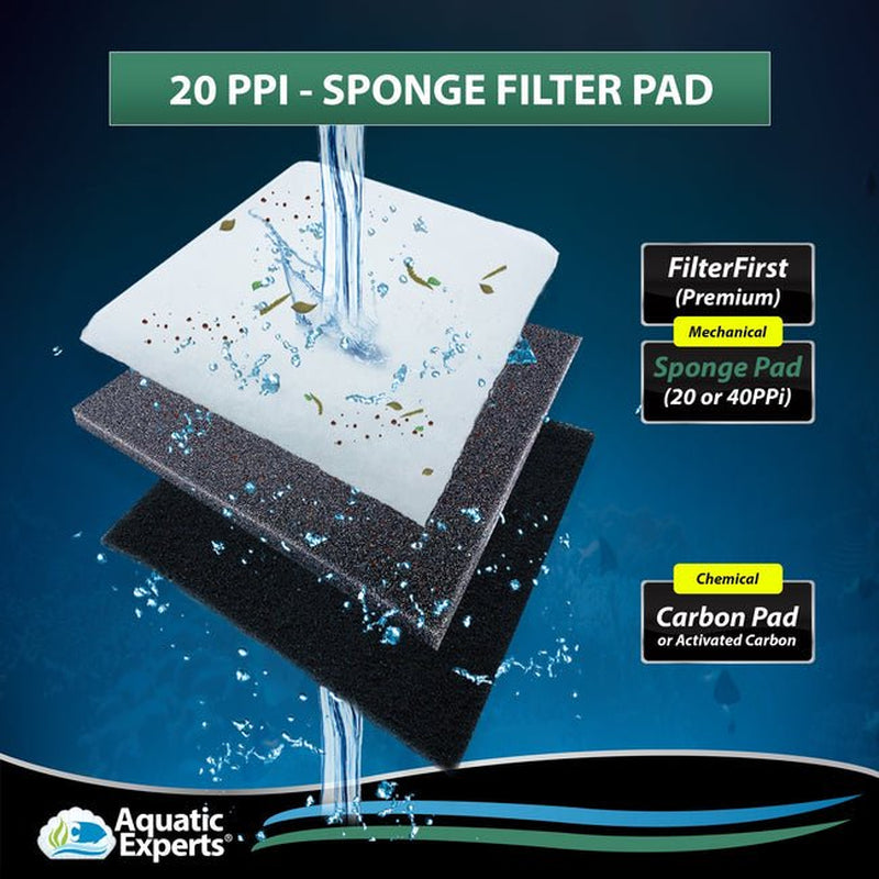 Aquatic Experts - Biological and Mechanical Aquarium Sponge Filter Pad, Fish Tank Filter Pad, 20Ppi, 12" X 36" Animals & Pet Supplies > Pet Supplies > Fish Supplies > Aquarium Filters Aquatic Experts   