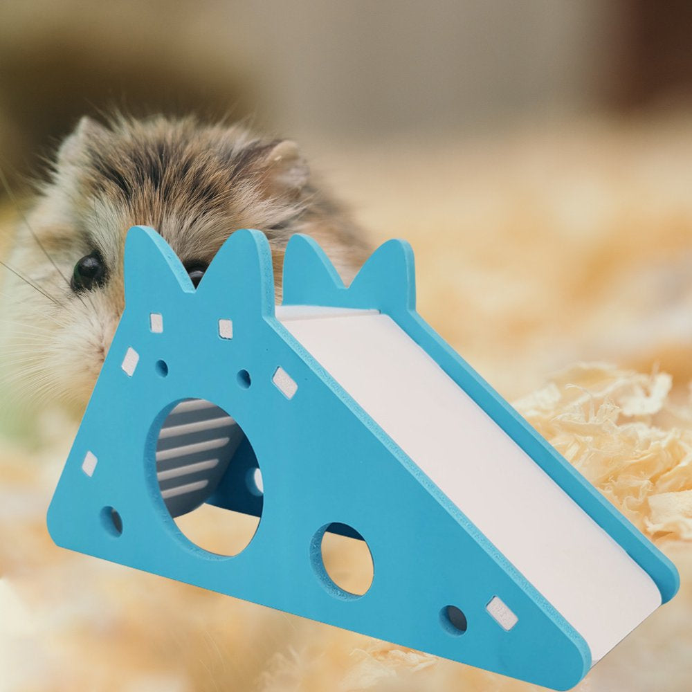 Walbest Hamster Hideout,Cute Hamster Exercise Toy Wooden Hamster House with Ladder Slide for Guinea Pig Hamster Cage Accessories,Small Animal Habitat Sleeping Nest Animals & Pet Supplies > Pet Supplies > Small Animal Supplies > Small Animal Habitats & Cages Walbest   