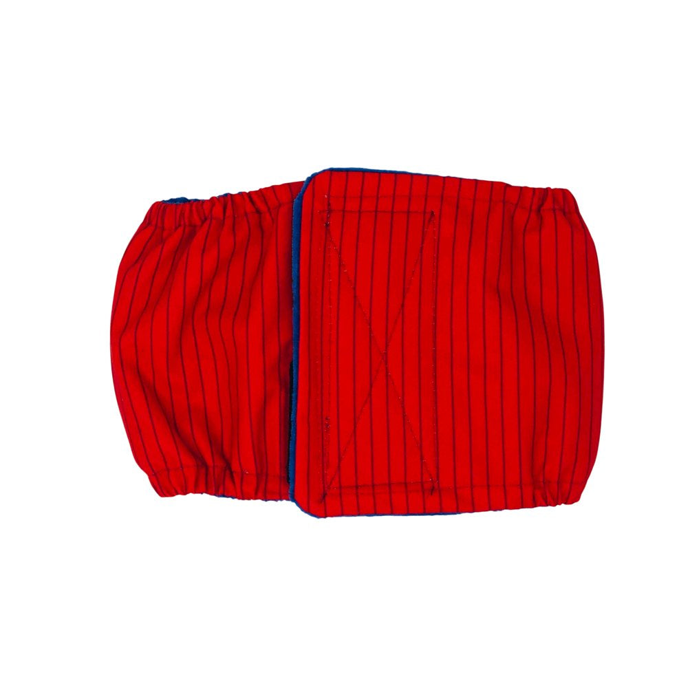 Barkertime Red Stripes Premium Waterproof Washable Dog Belly Band Male Wrap - Made in USA Animals & Pet Supplies > Pet Supplies > Dog Supplies > Dog Diaper Pads & Liners Barkertime S  