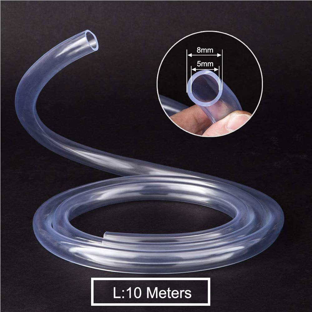 Clear PVC Tube, 10 Metre Air Hose Pipe Clear Flexible, Aquarium Pond Hose, Fuel Hose, Oil Hose, 5Mm ID X 8Mm OD Water/Air Hose Pipe Animals & Pet Supplies > Pet Supplies > Fish Supplies > Aquarium & Pond Tubing WELLXUNK   