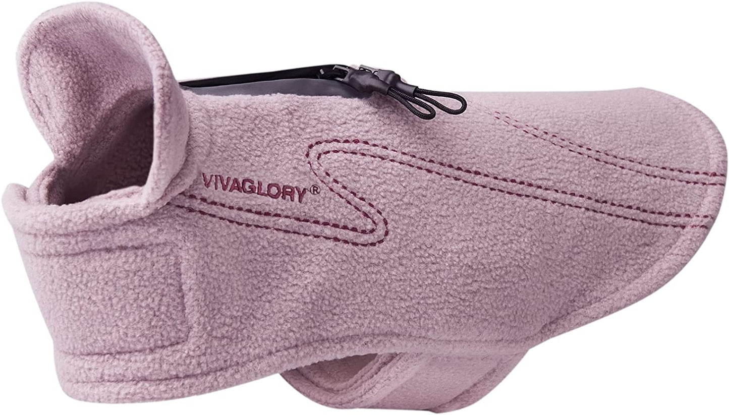 VIVAGLORY Dog Fleece Coat Warm Jacket with Hook and Loop Fastener, Easy to Take on and Off, Winter Vest Sweater for Small Medium Large Dogs Puppy Windproof Clothes for Cold Weather, Pink, M Animals & Pet Supplies > Pet Supplies > Dog Supplies > Dog Apparel VIVAGLORY Pink S(Chest:18-23") 