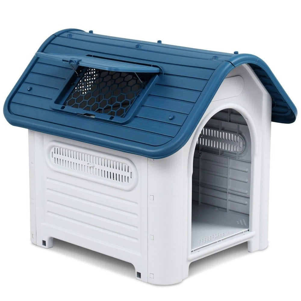 Magshion Plastic Pet Kennel House, up to 40 Lbs Size, 30" H Waterproof, Skylight Grey Animals & Pet Supplies > Pet Supplies > Dog Supplies > Dog Houses Magshion Blue  