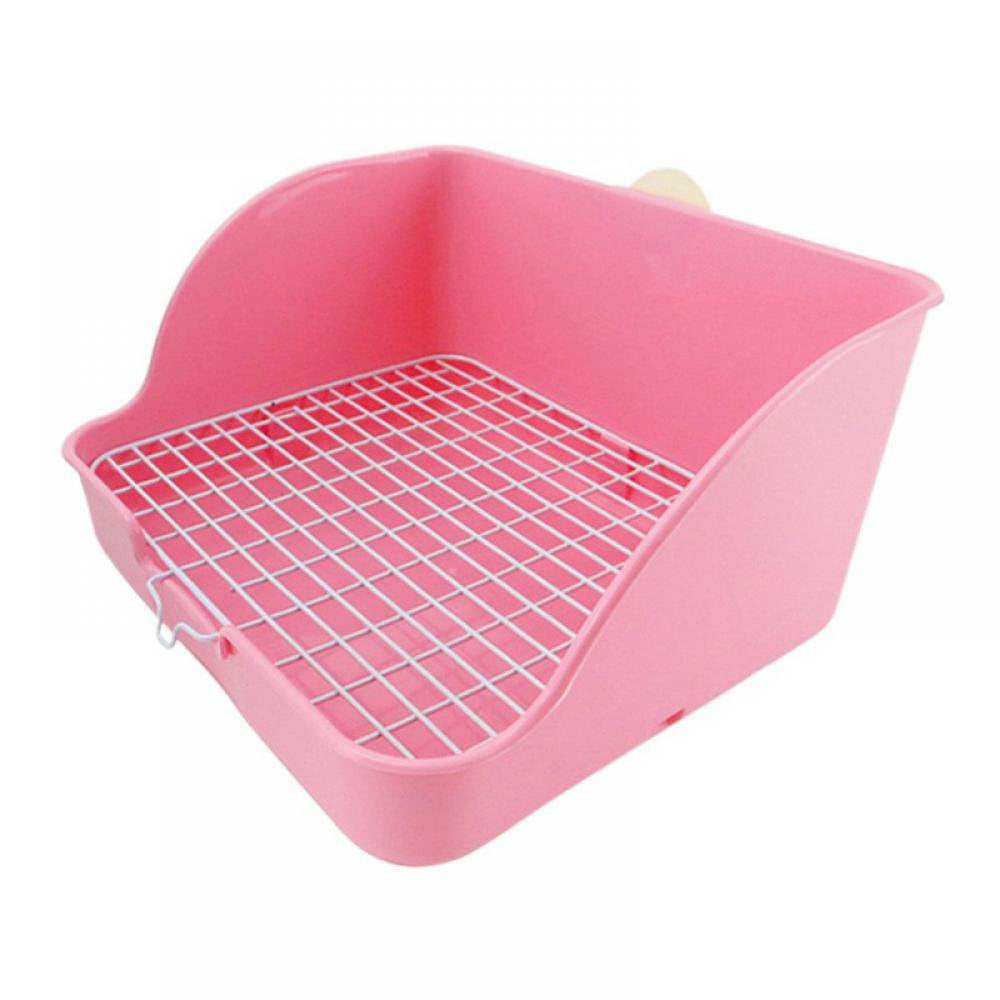 AVAIL Pet Small Rat Toilet Basin, Square Potty Trainer Corner Litter Bedding Box Pet Pan Let Small Animals Develop the Habit of Toileting at a Fixed Point, Dry and Hygienic Animals & Pet Supplies > Pet Supplies > Small Animal Supplies > Small Animal Bedding AVAIL Pink  