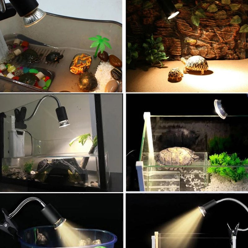 HTOCINQ Reptile Heat Lamp, 50W Basking Spot Lamp with Clip, UVA UVB Reptile Lamp with Fixture for Lizard Turtle Snake Amphibian & Aquarium Animals & Pet Supplies > Pet Supplies > Reptile & Amphibian Supplies > Reptile & Amphibian Food HTOCINQ   