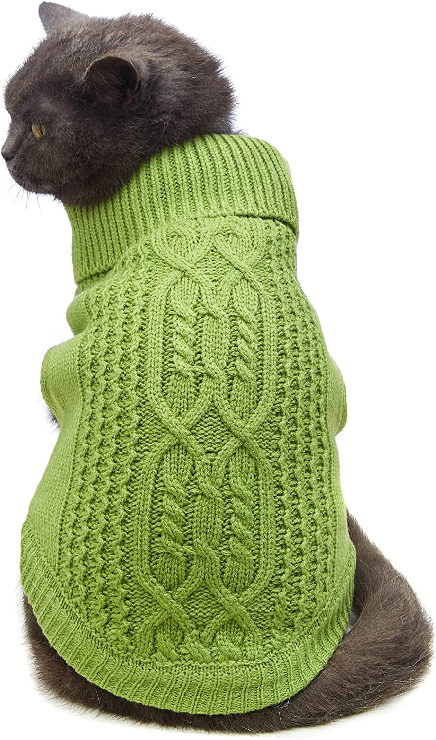 Jnancun Cat Sweater Turtleneck Knitted Sleeveless Cat Clothes Warm Winter Kitten Clothes Outfits for Cats or Small Dogs in Cold Season (Medium, Purple) Animals & Pet Supplies > Pet Supplies > Dog Supplies > Dog Apparel Jnancun Green Medium 