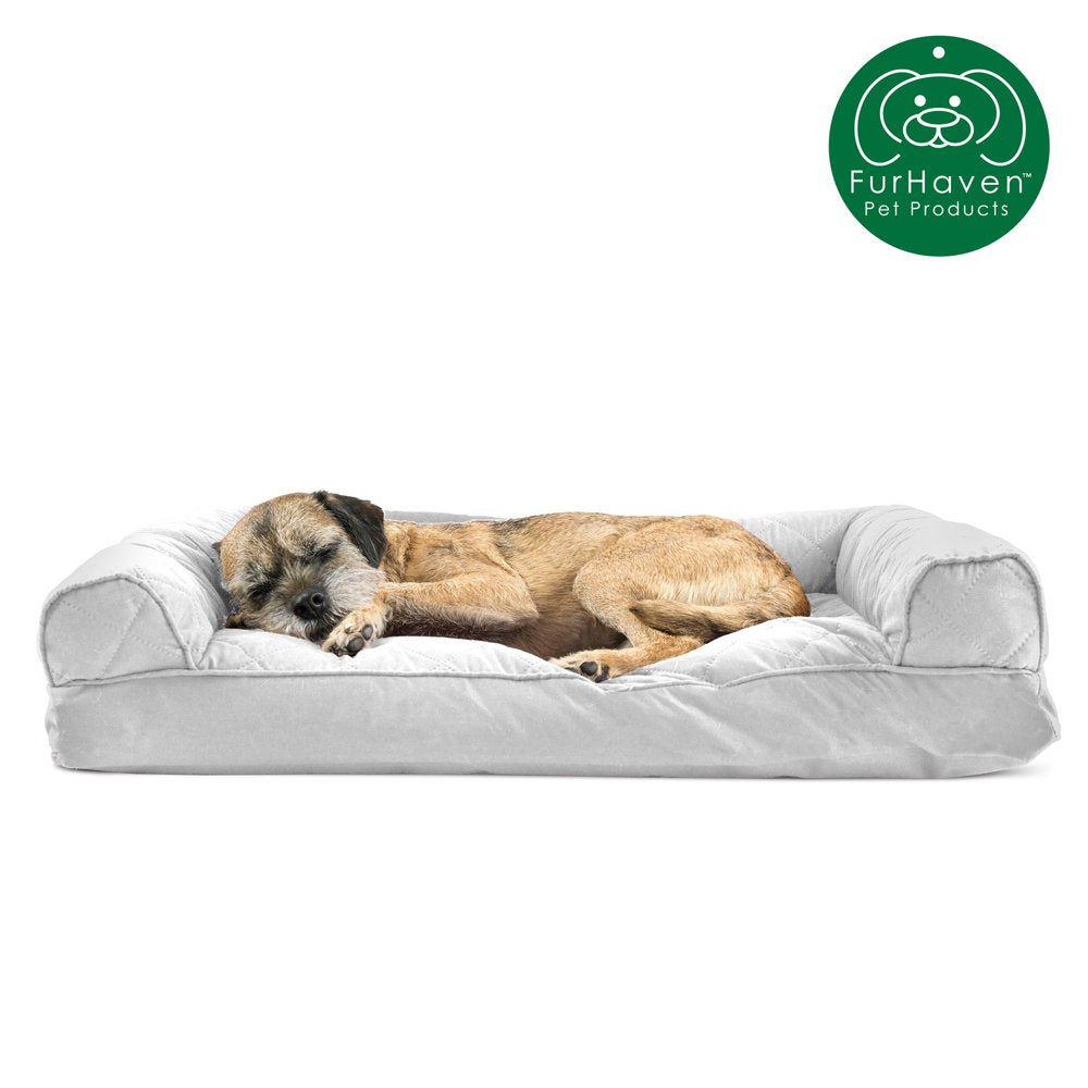 Furhaven Pet Products | Quilted Pillow Sofa Pet Bed for Dogs & Cats, Navy, Medium Animals & Pet Supplies > Pet Supplies > Cat Supplies > Cat Beds FurHaven Pet Products M Silver Gray 