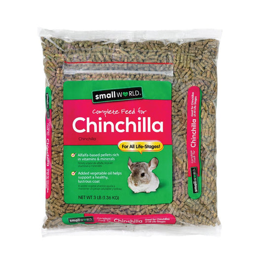 Small World Complete Feed for Chinchillas, Rich in Vitamins & Minerals, 3 Lb