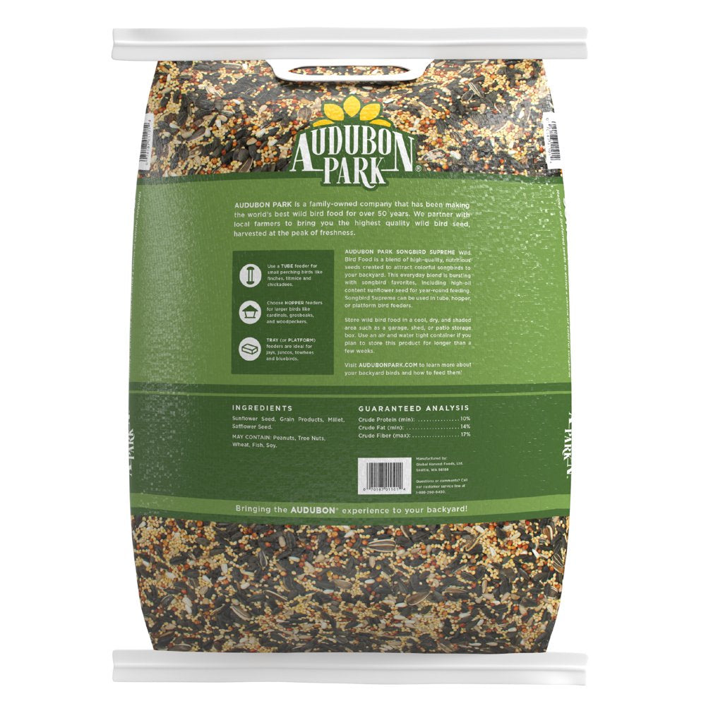 Audubon Park Songbird Supreme Wild Bird Food, 15 Lbs. Animals & Pet Supplies > Pet Supplies > Bird Supplies > Bird Food Global Harvest Foods Ltd.   