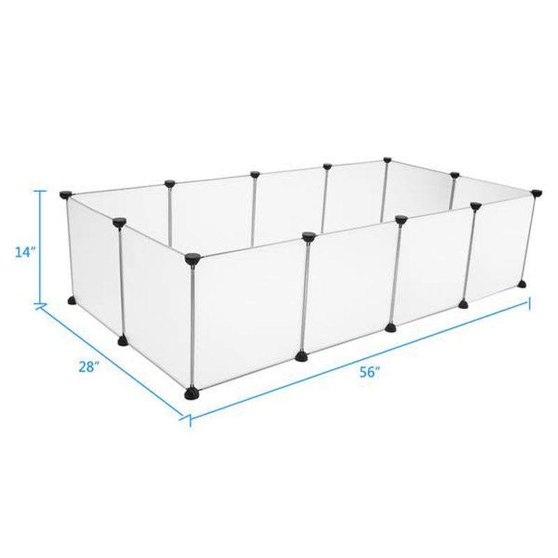 Playpen Plastic, Rabbit Fence Indoor Small Animal Cage Exercise Pen Transparent Playpen for Puppy Guinea Pigs Bunny Chinchilla Gerbils Hedgehogs Rats (12 Panels/Size:14 X 14 Inches ) Animals & Pet Supplies > Pet Supplies > Dog Supplies > Dog Kennels & Runs Geo Bot   