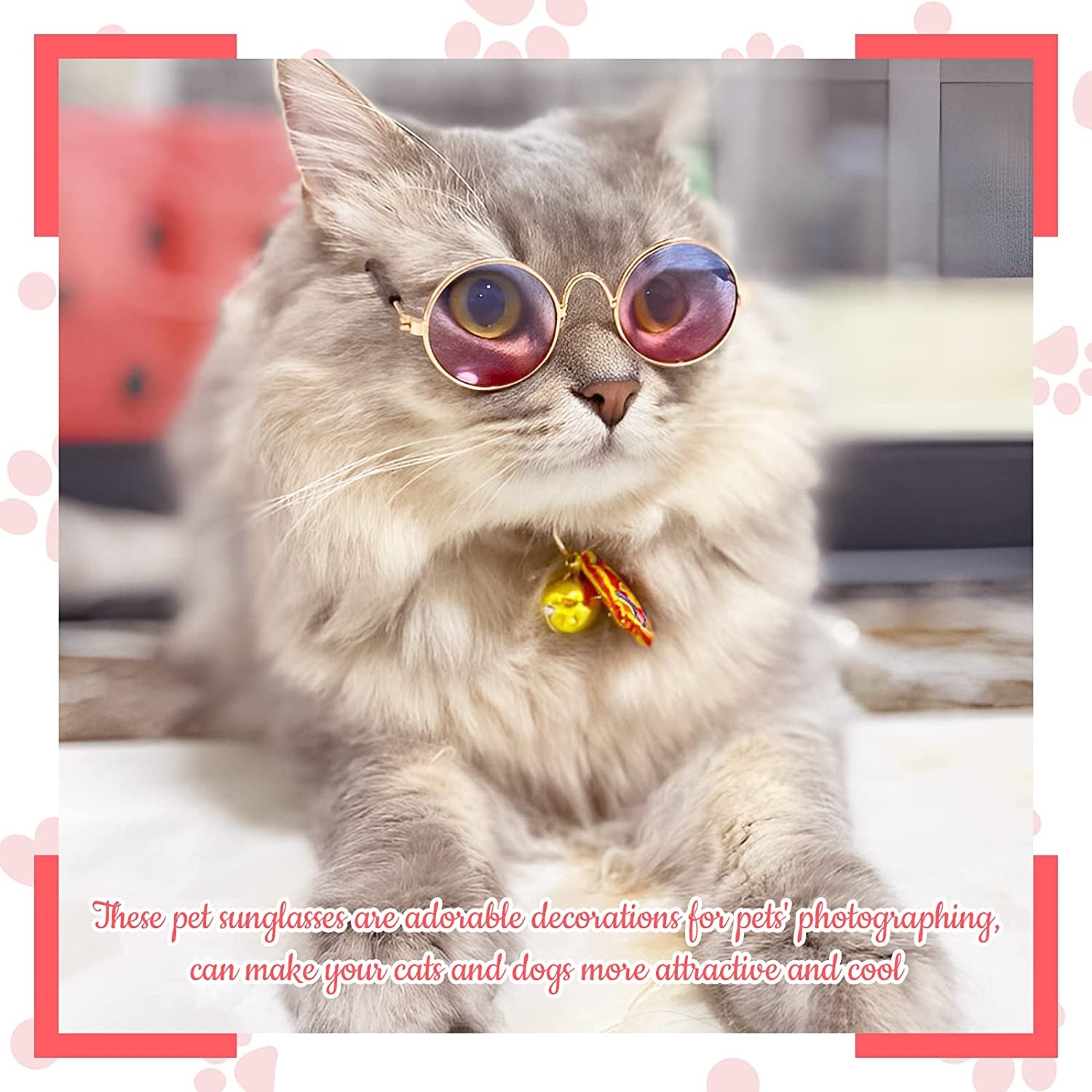 12 Pieces Cat Sunglasses Dog Sunglasses Doll Sunglasses Dog Goggles round Metal Dog Sunglasses Small Breed Classic Retro Cat Costume Sunglasses Photo Props Eye Glasses Funny Sunglasses Animals & Pet Supplies > Pet Supplies > Dog Supplies > Dog Apparel PETDCHEB   