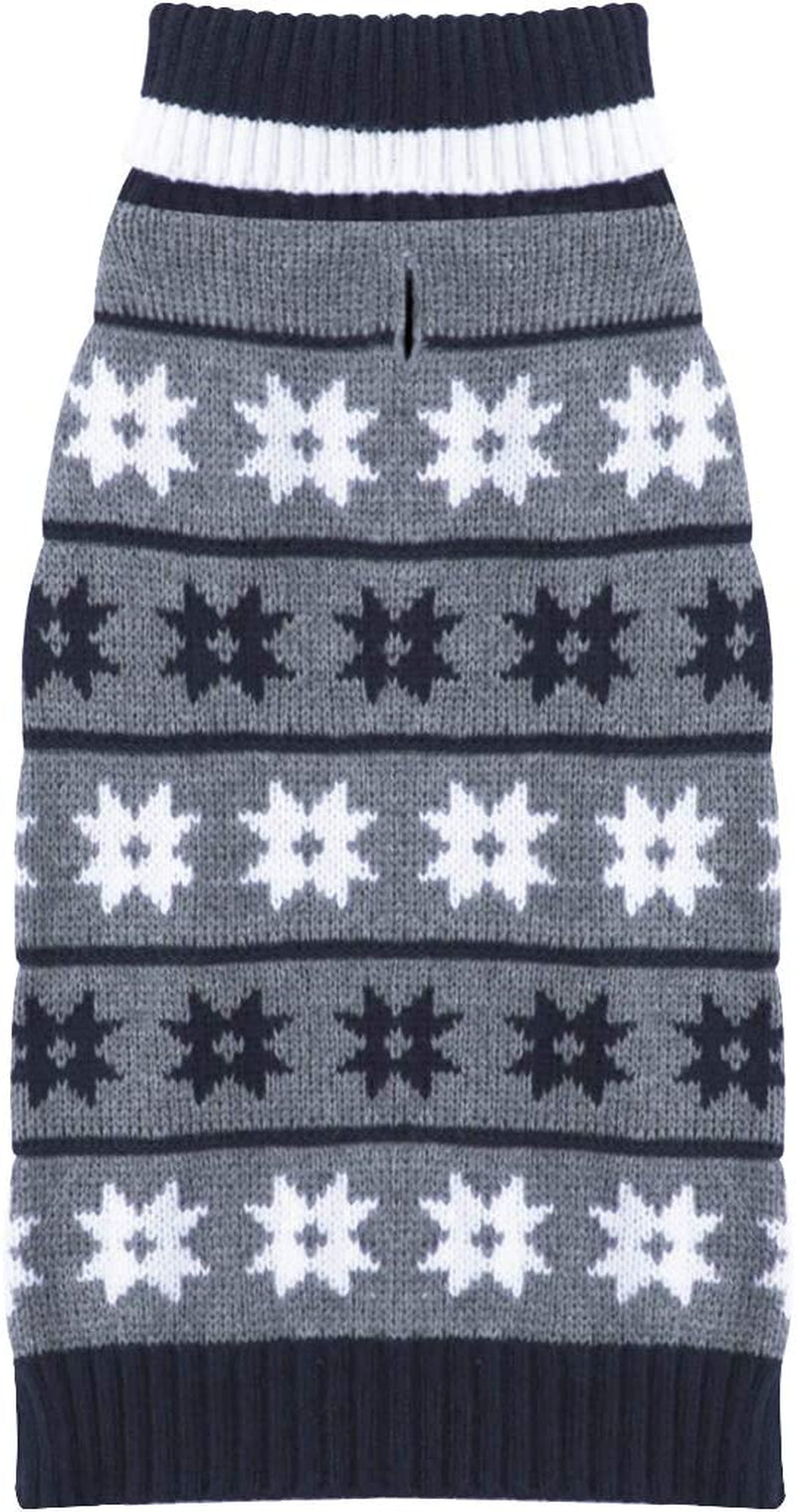 KYEESE Dog Sweaters for Small Dogs Turtleneck Dog Sweater Dress Knit Pullover Warm Animals & Pet Supplies > Pet Supplies > Dog Supplies > Dog Apparel kyeese Boy Grey Large (Pack of 1) 