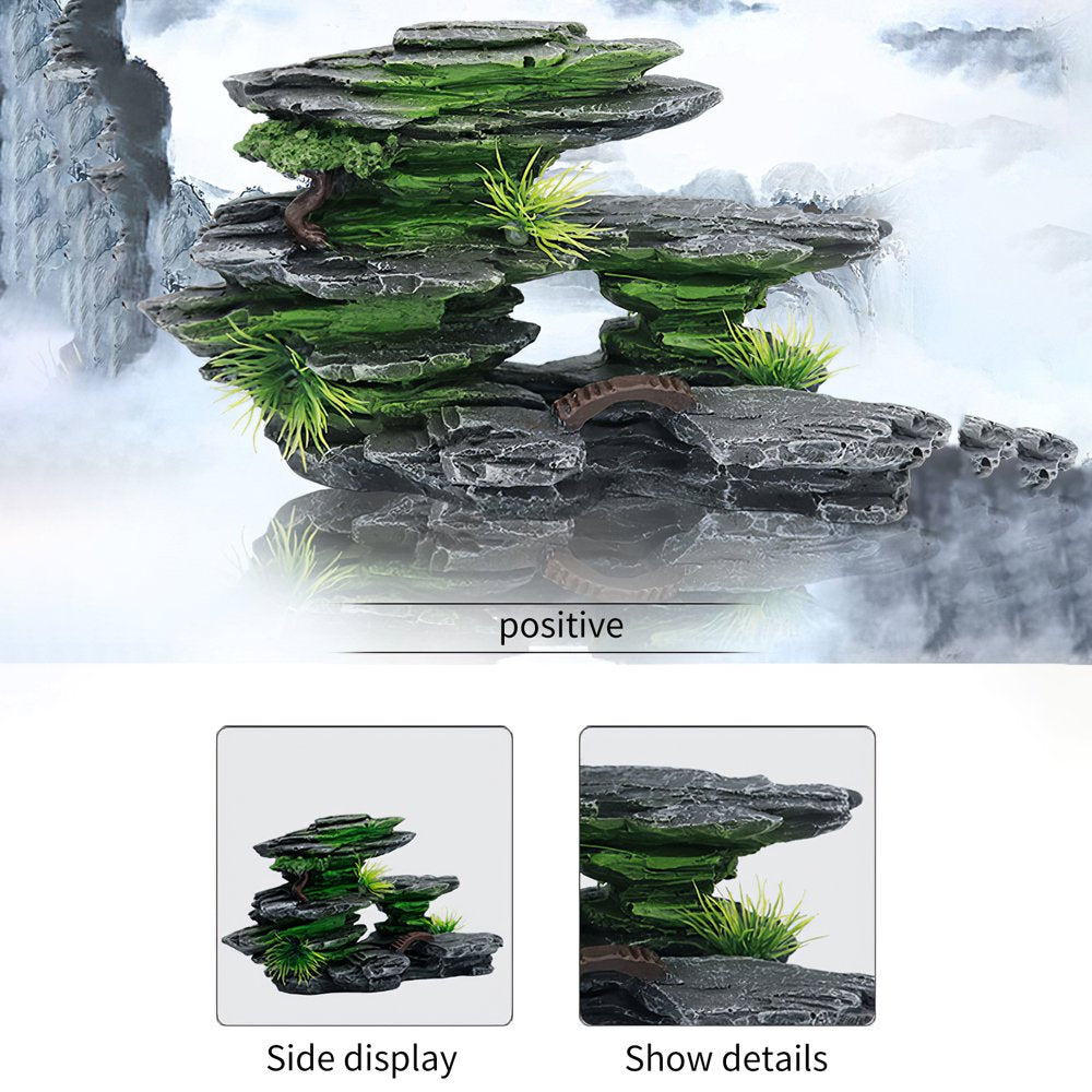 Fish Tank Decoration Resin Aquarium Landscape Artificial Rock Mountain Decor for Aquarium Desktop Animals & Pet Supplies > Pet Supplies > Fish Supplies > Aquarium Decor OURLEEME   