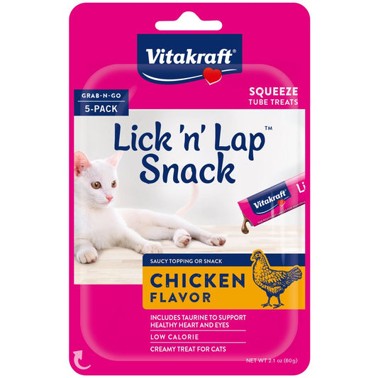 Vitakraft Lick 'N' Lap Creamy Lickable Cat Treat - Chicken Flavor, 20 Pack Animals & Pet Supplies > Pet Supplies > Cat Supplies > Cat Treats Vitakraft Chicken  