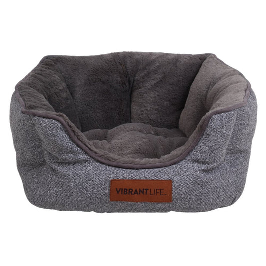 Vibrant Life Small High Wall Cuddler-Style Dog & Cat Bed, Gray Animals & Pet Supplies > Pet Supplies > Cat Supplies > Cat Beds PM&J LLC   