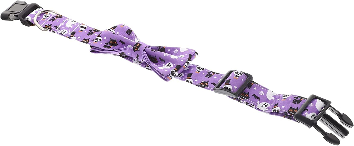 Generic 4Pcs Cat Decor Themed Collar Neckwear Pets Medium Collars Bowtie Bow Cats Fancy Designed Halloween Dog Photo for Removable Pet Comfortable Cute Decorative Adjustable Ties Purple Animals & Pet Supplies > Pet Supplies > Dog Supplies > Dog Apparel generic Purple 50X2.5X1CM 