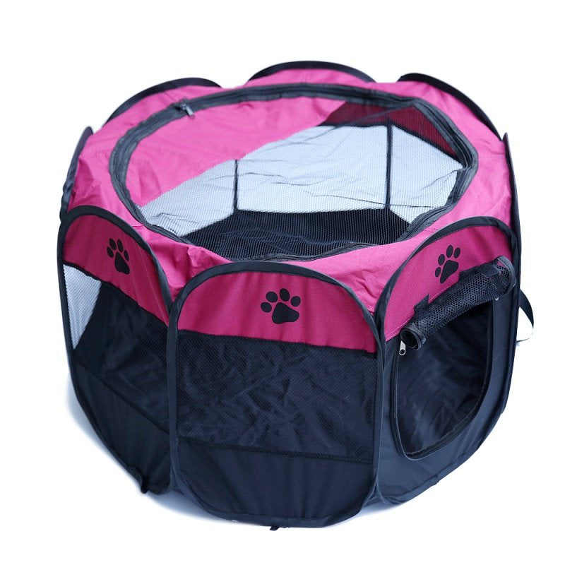 Left Wind Portable Folding Pet Tent Dog House Fordable Travel Pet Dog Cat Play Pen Sleeping Fence Pet Dog Puppy Kennel Cushion New Animals & Pet Supplies > Pet Supplies > Dog Supplies > Dog Houses NA M Pink 