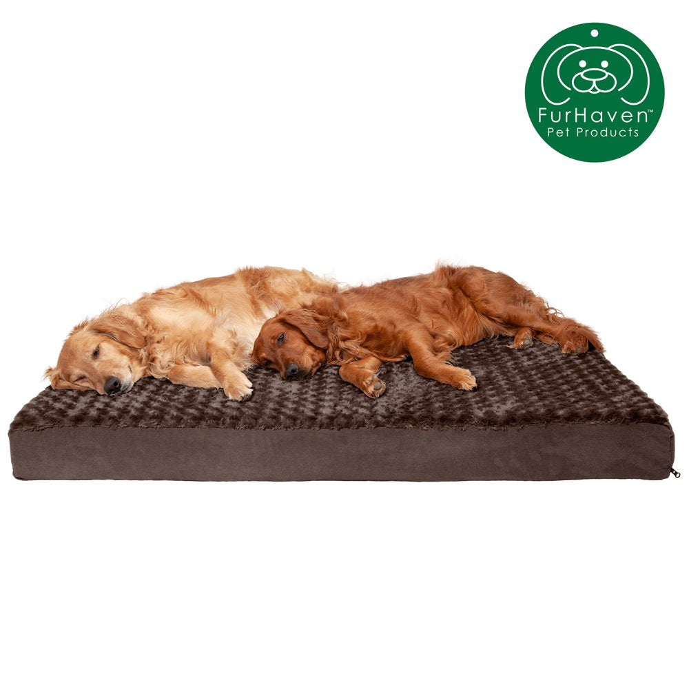 Furhaven Pet Products | Deluxe Memory Foam Ultra Plush Mattress Pet Bed for Dogs & Cats, Chocolate, Jumbo Animals & Pet Supplies > Pet Supplies > Cat Supplies > Cat Beds FurHaven Pet Memory Foam Jumbo Plus Chocolate