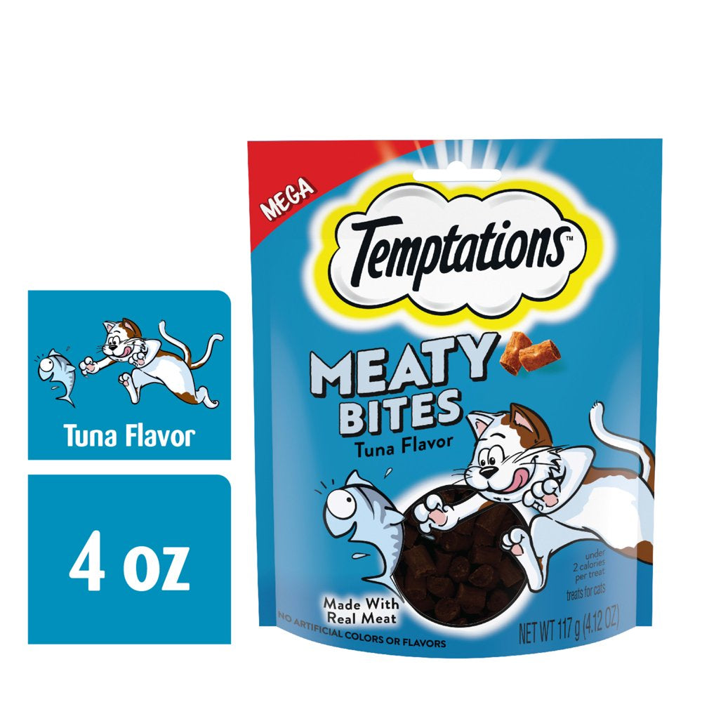 TEMPTATIONS Meaty Bites, Soft and Savory Cat Treats, Tuna Flavor, 4.12 Oz. Pouch Animals & Pet Supplies > Pet Supplies > Cat Supplies > Cat Treats Mars Petcare   