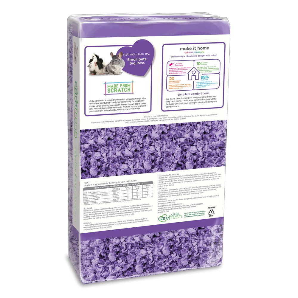 Carefresh Natural Soft Paper Fiber, Small Pet Bedding, Purple, 23L Animals & Pet Supplies > Pet Supplies > Small Animal Supplies > Small Animal Bedding Healthy Pet   