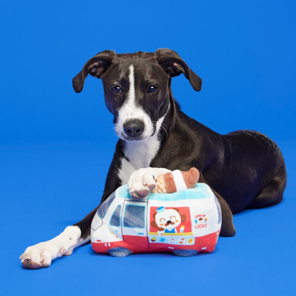 BARK Lots O Licks Truck - Yankee Doodle Dog Toy, with Crazy Crinkle and Packed with Fluff Animals & Pet Supplies > Pet Supplies > Dog Supplies > Dog Toys BARK   