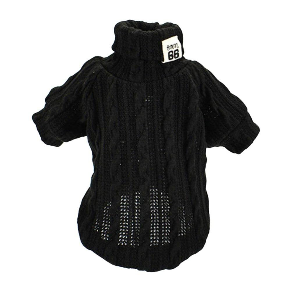 Malisata Winter Dog Knitted Warm Sweaters Coat Pet Thick Clothes Puppy Cozy Apparel Animals & Pet Supplies > Pet Supplies > Dog Supplies > Dog Apparel Malisata XS Black 