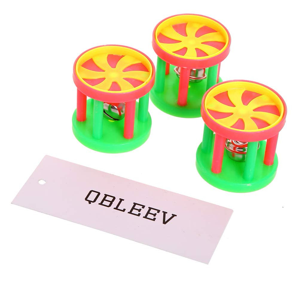 QBLEEV Bird Roller Rattles Toys, Parrot Foot Toys, Foraging Chewing Bell Training Trick Toys, Birds Play Gym Activity Center Cage Accessories for Small Parrots-3 Pack Animals & Pet Supplies > Pet Supplies > Bird Supplies > Bird Cage Accessories QBLEEV   