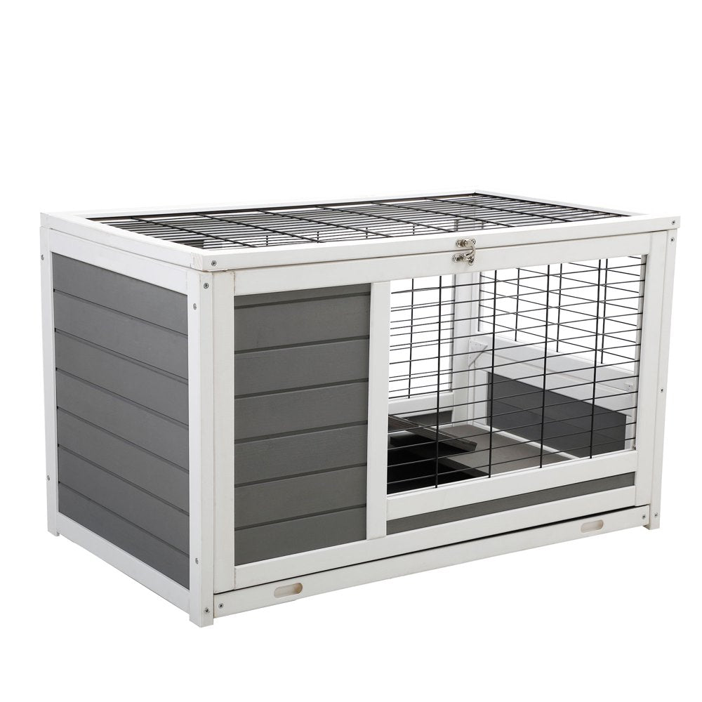 Uwr-Nite Wooden Rabbit Hutch Bunny House Elevated Pet Cage Small Animal Guinea Pig Habitat with Slide-Out Tray Lockable Door Openable Top for Indoor Animals & Pet Supplies > Pet Supplies > Small Animal Supplies > Small Animal Habitats & Cages UWR-Nite   