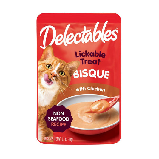 Hartz Delectables Bisque Non-Seafood Lickable Wet Cat Treats, Chicken - 1.4Oz, One Pouch Animals & Pet Supplies > Pet Supplies > Cat Supplies > Cat Treats Hartz Mountain Corp Chicken 1 