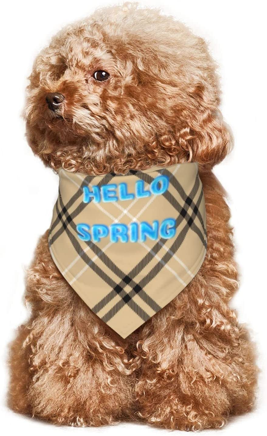 Frost Hello Spring Wordart Blue Pet Dog and Cat Decorative Triangle Scarf,Dog Bandana,Breathable and Stain Resistant. Animals & Pet Supplies > Pet Supplies > Dog Supplies > Dog Apparel ZALTAS   