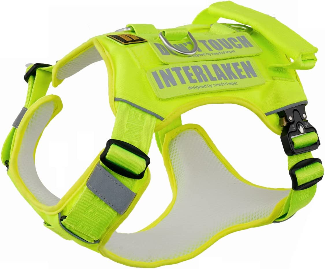 Dog Harness, No-Pull Pet Harness, Adjustable Eva Padded Dog Vest, Reflective No-Choke Pet Patch Vest with Easy Control Handle (M, Passion Red) Animals & Pet Supplies > Pet Supplies > Dog Supplies > Dog Apparel NEEDS THE PET Neon Yellow Medium 